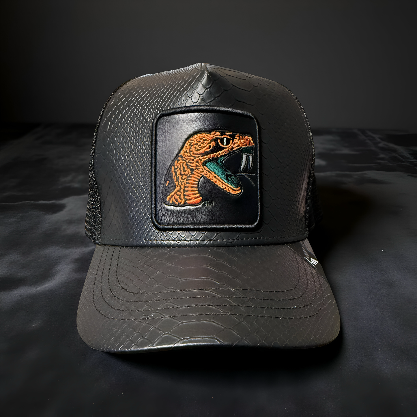 Black Snake Skin Venom Trucker Hat