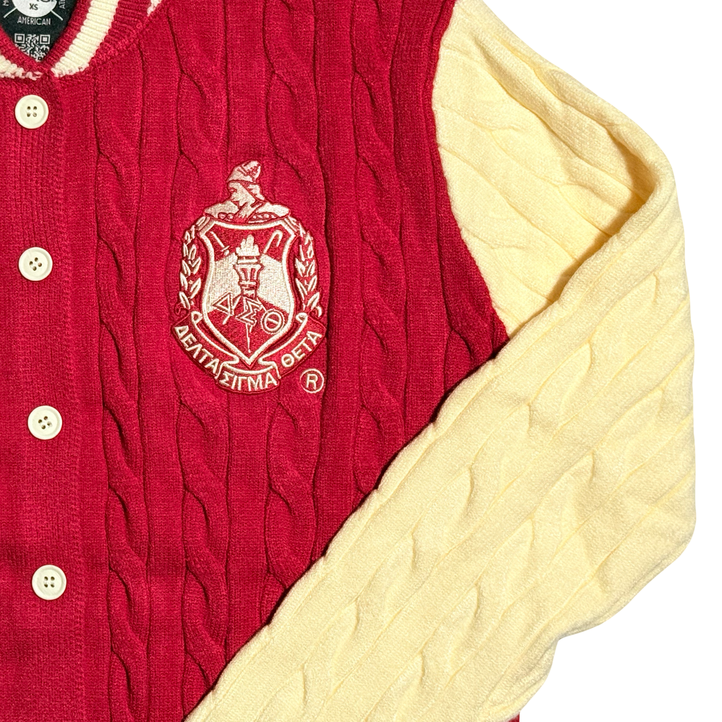Delta Sigma Theta Cable Knit Button Up Cardigan