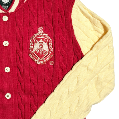 Delta Sigma Theta Cable Knit Button Up Cardigan