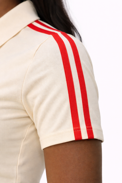 Delta Sigma Theta Polo Tennis Dress Cream and Crimson