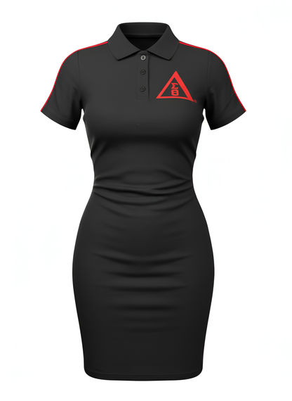 Delta Sigma Theta Polo Tennis Dress Black and Crimson