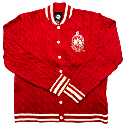 Delta Sigma Theta Cable Knit Button Up Cardigan