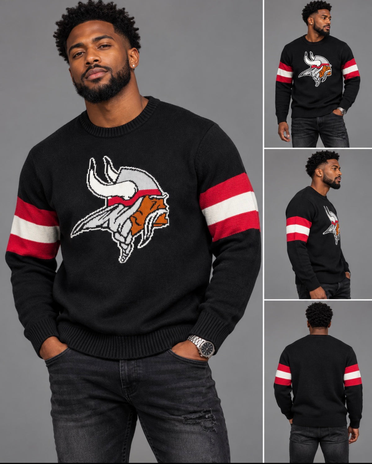 William M. Raines Black VIKING Prep Sweater