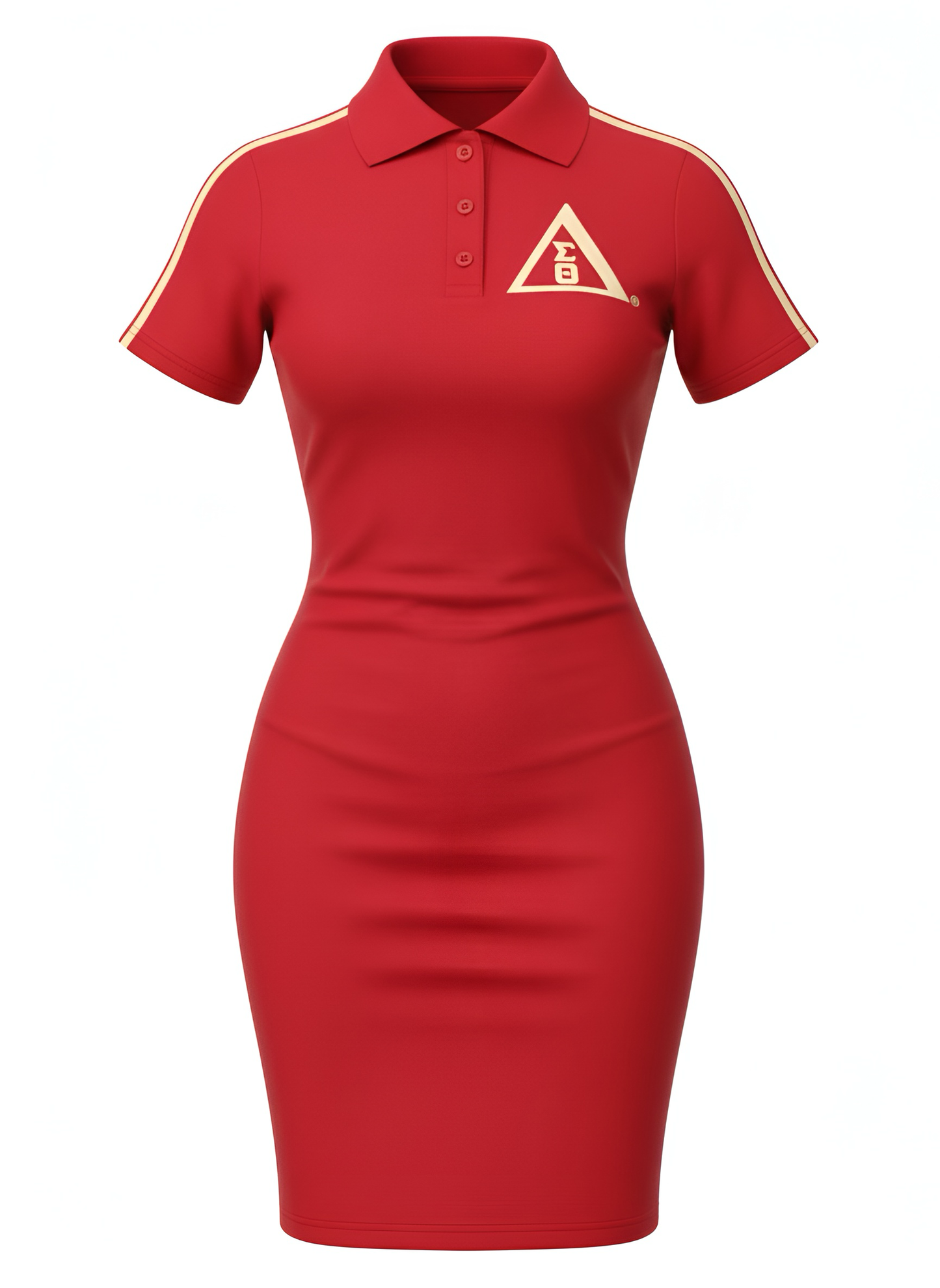 Delta Sigma Theta Polo Tennis Dress Crimson and Cream