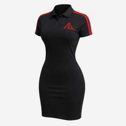 Delta Sigma Theta Polo Tennis Dress Black and Crimson