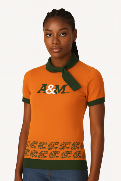 THEE A&M of Florida Scarf Crewneck Top