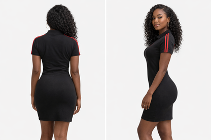Delta Sigma Theta Polo Tennis Dress Black and Crimson