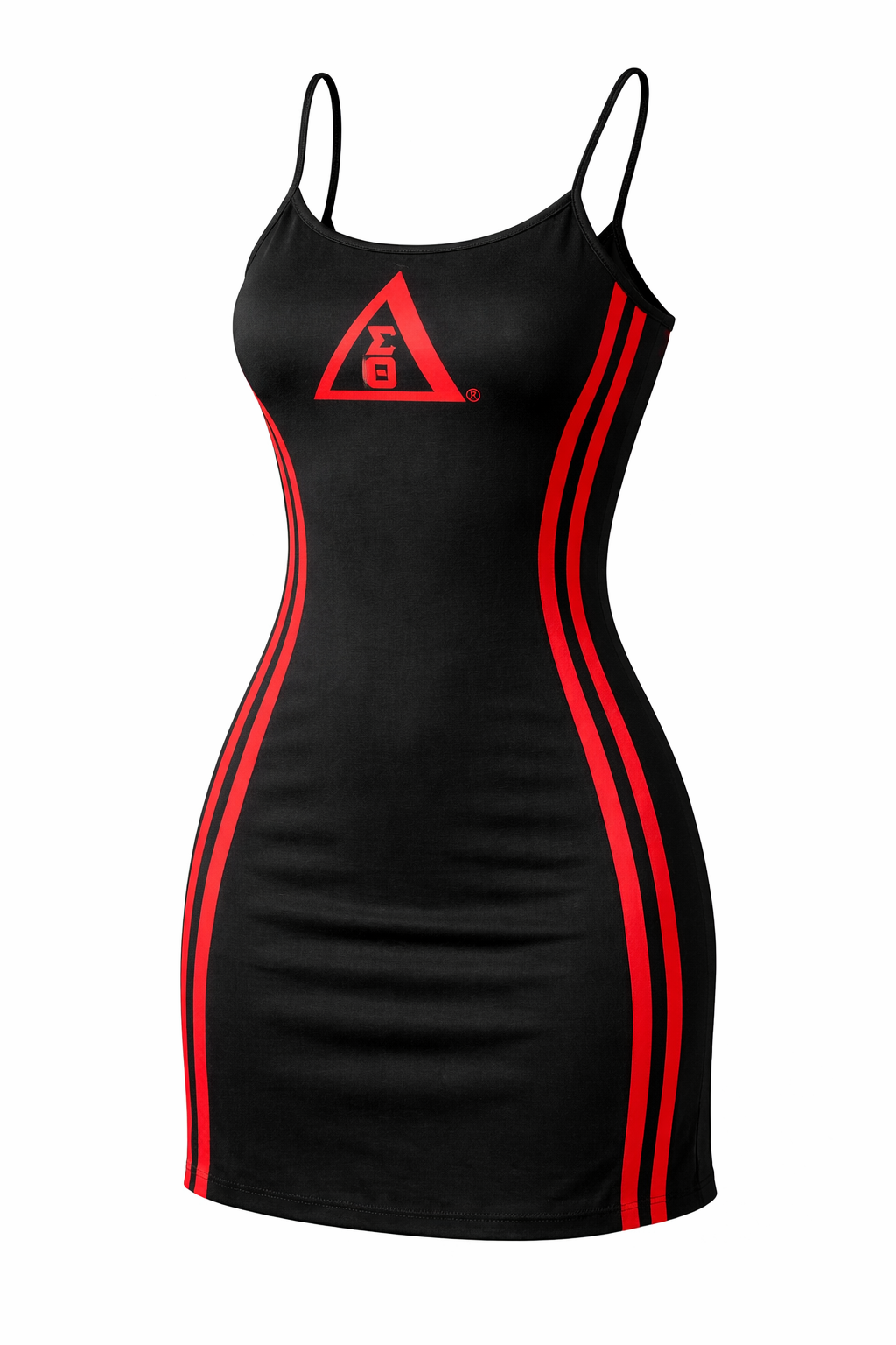 Delta Sigma Theta Spaghetti Strap Tennis Dress Black and Crimson