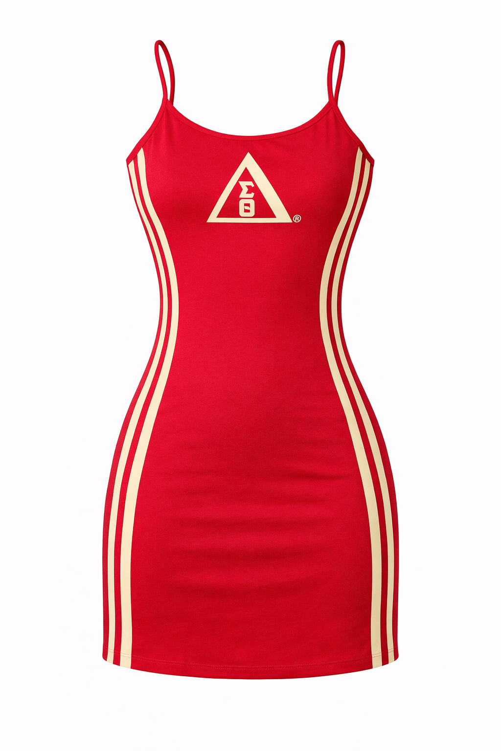 Delta Sigma Theta Spaghetti Strap Tennis Dress Crimson and Cream