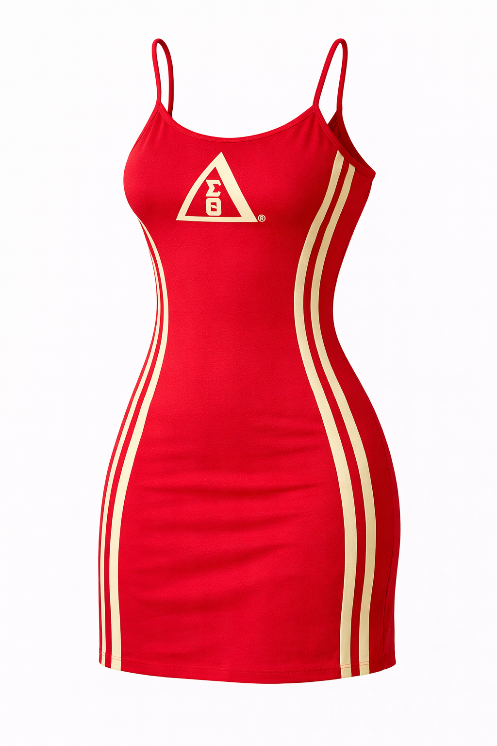 Delta Sigma Theta Spaghetti Strap Tennis Dress Crimson and Cream