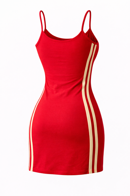 Delta Sigma Theta Spaghetti Strap Tennis Dress Crimson and Cream