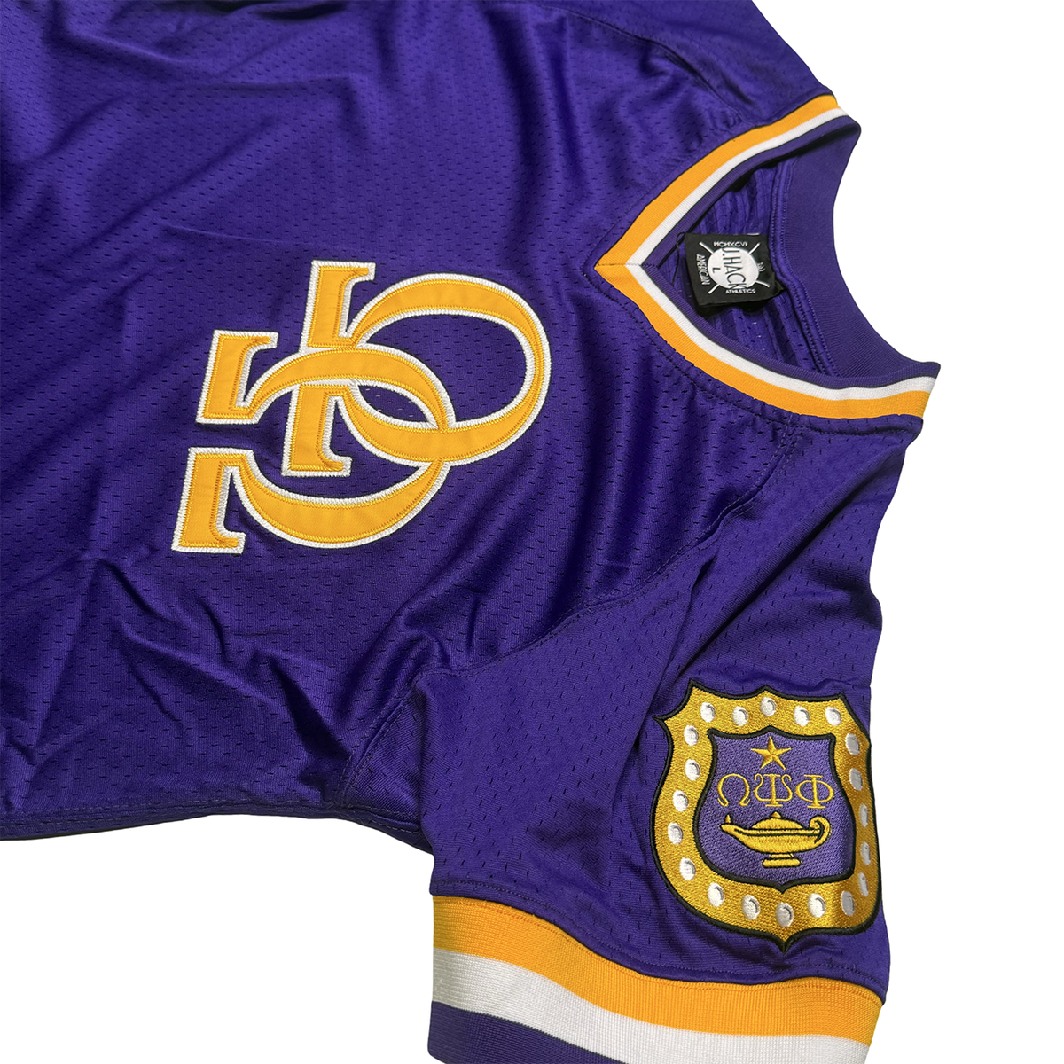 Purple Double Hook Omega Psi Phi Batters Jersey