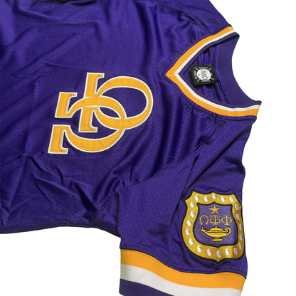Purple Double Hook Omega Psi Phi Batters Jersey