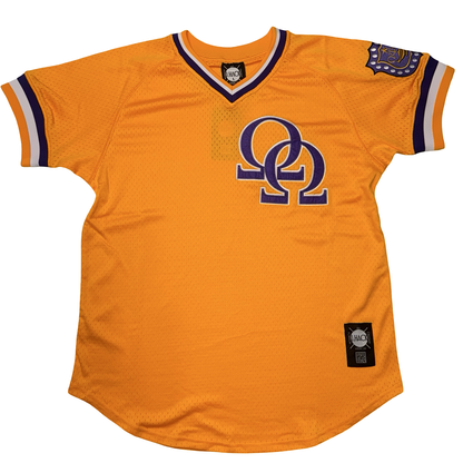 Gold Double Hook Omega Psi Phi Batters Jersey l