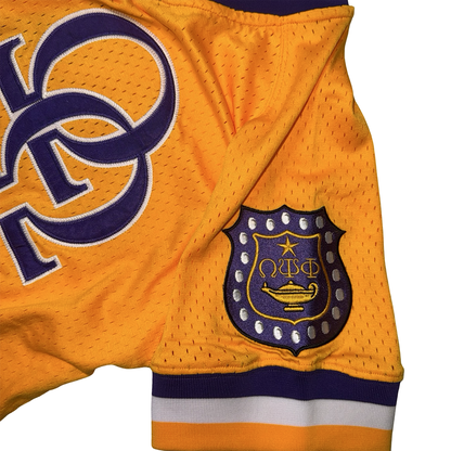 Gold Double Hook Omega Psi Phi Batters Jersey l