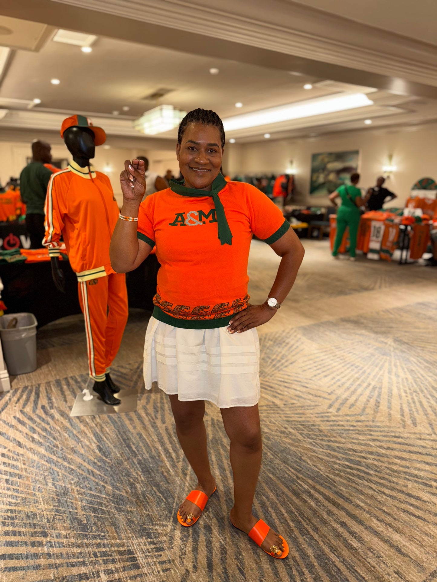 THEE A&M of Florida Scarf Crewneck Top